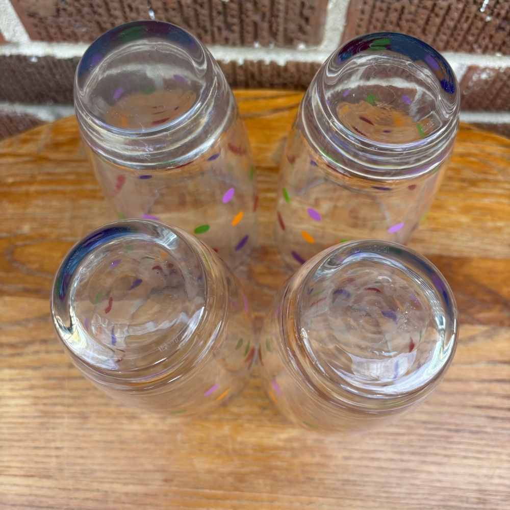 Pampered Chef Mixed Polka Lot of 4 Highball Drinking Glass Tumbler - Picture 4 of 9